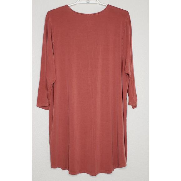 Torrid Tunic Dress Size 4 Red Criss Cross V-Neck 3/4 Sleeve Super Soft Knits - Picture 2 of 4